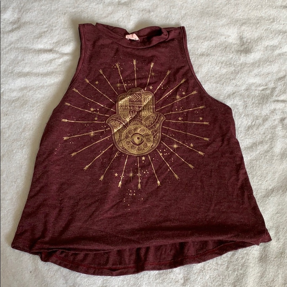 Maroon Sleeveless Top